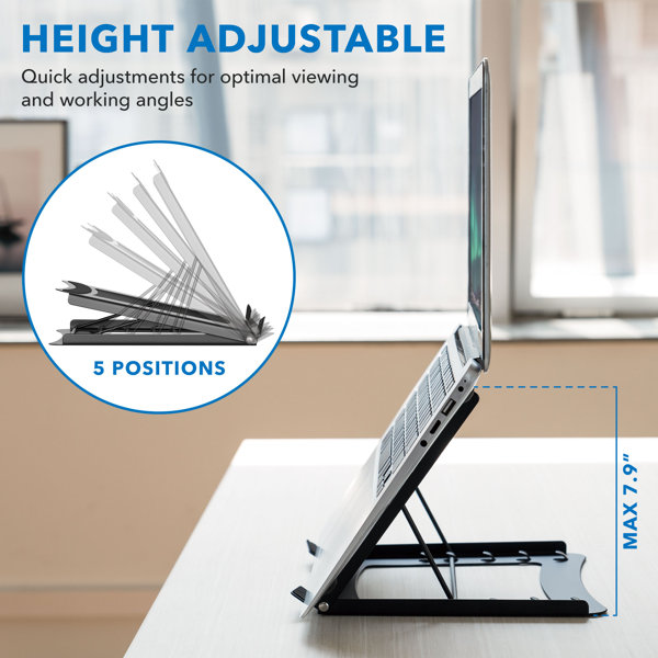 Mount It Height Adjustable Mesh Laptop Stand for Desk Black